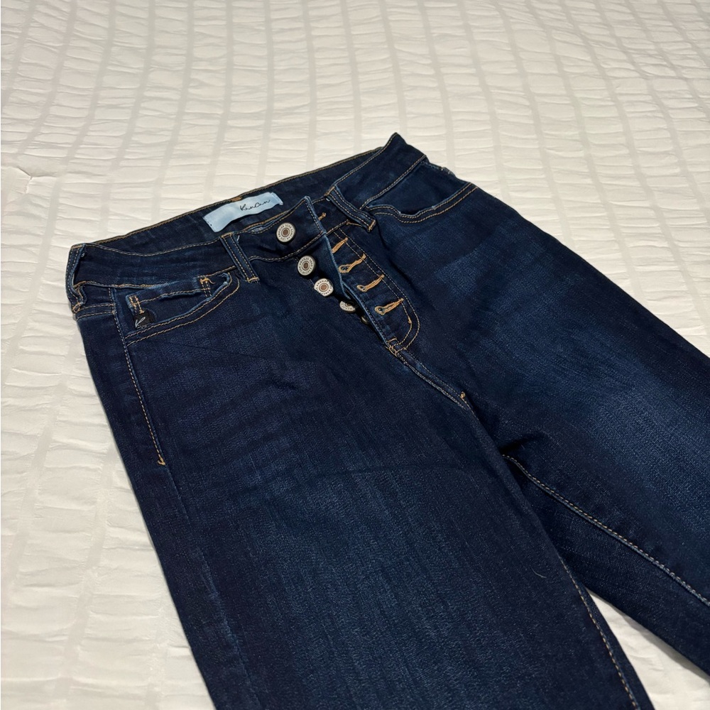 KanCan High Rise Indigo Jeans with Button Accents